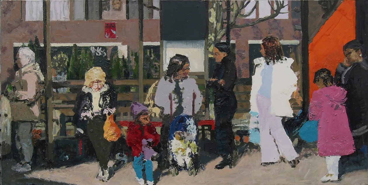 Bushalte, 2003 (olieverf op doek) door Trevor Burgess