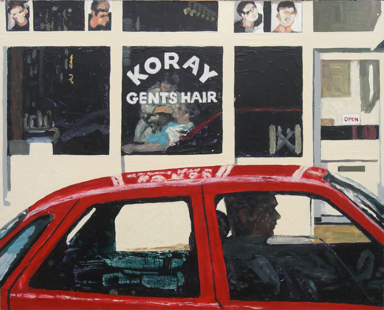 Koray Herenhaar, 2003 (olieverf op board) door Trevor Burgess