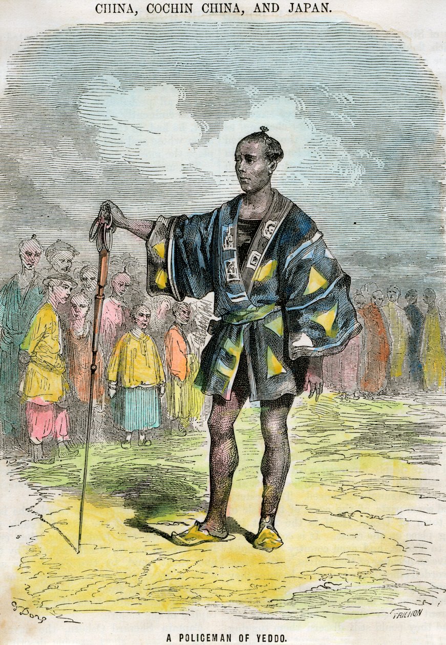 Een politieagent van Yeddo Edo, Japan, ca. 1880 door Trichon
