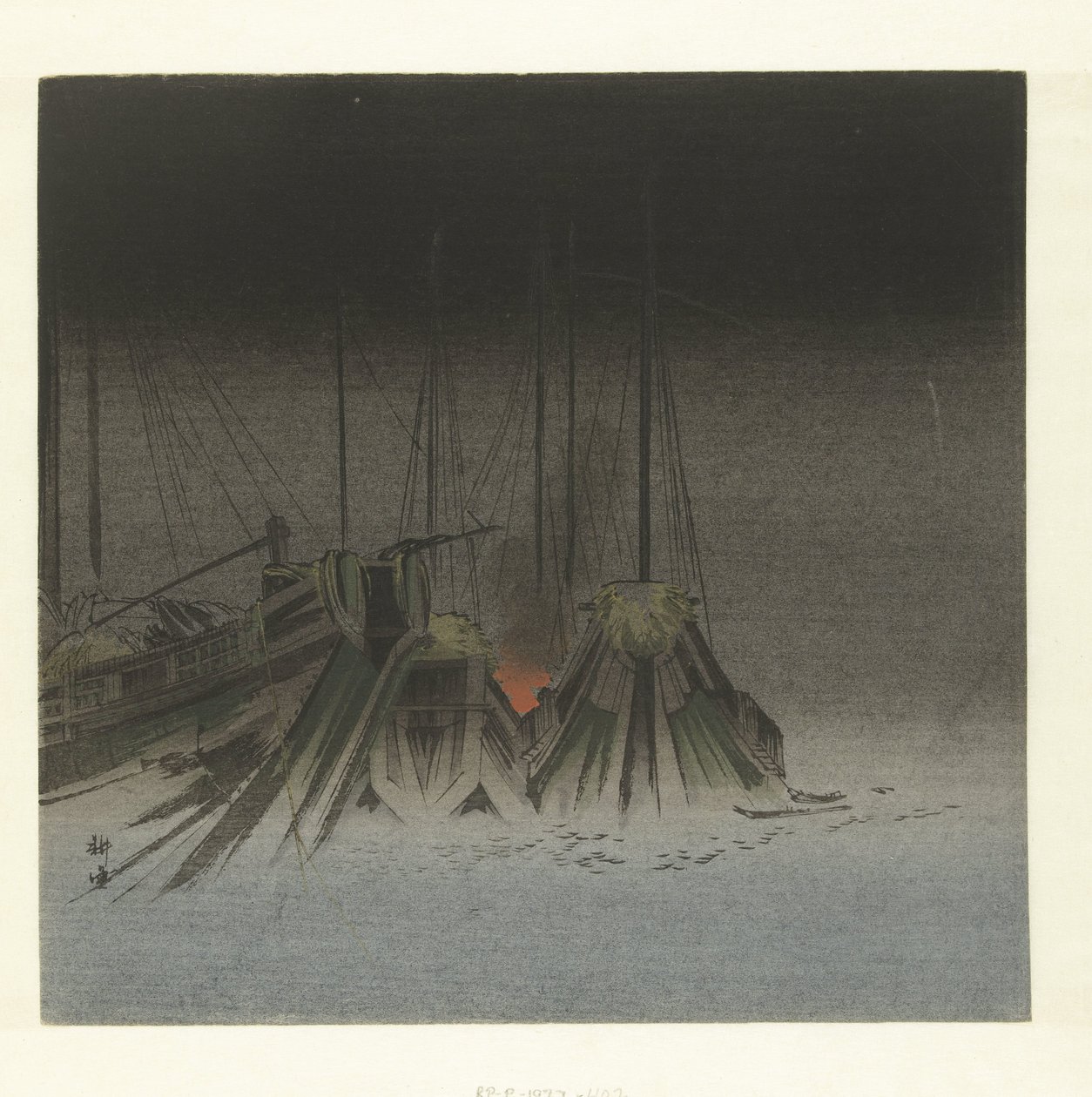 Schepen bij nacht door Tsukioka Kogyo