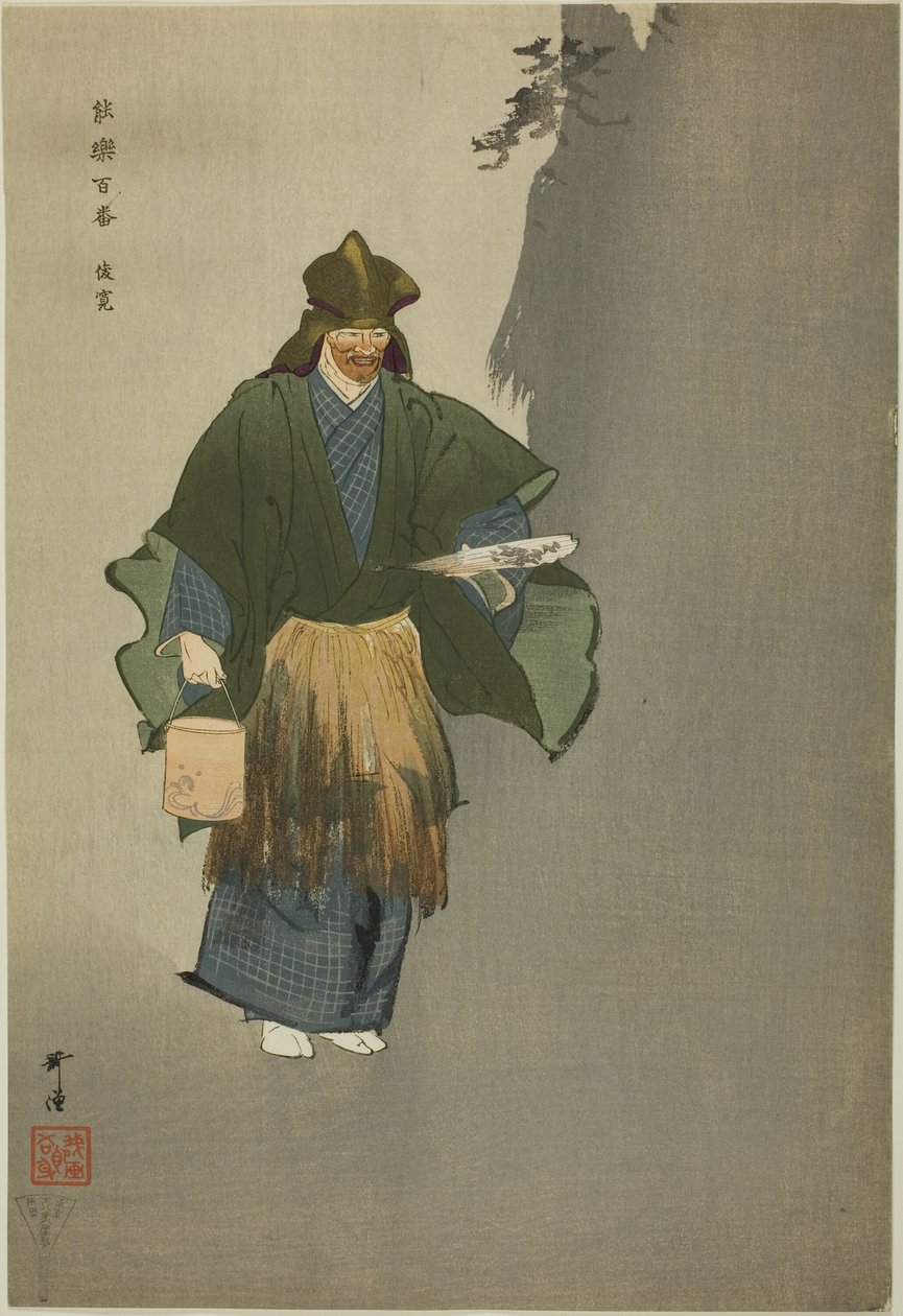 Shunkan, uit de serie "Honderd No Dramas (Nogaku hyakuban)". door Tsukioka Kogyo