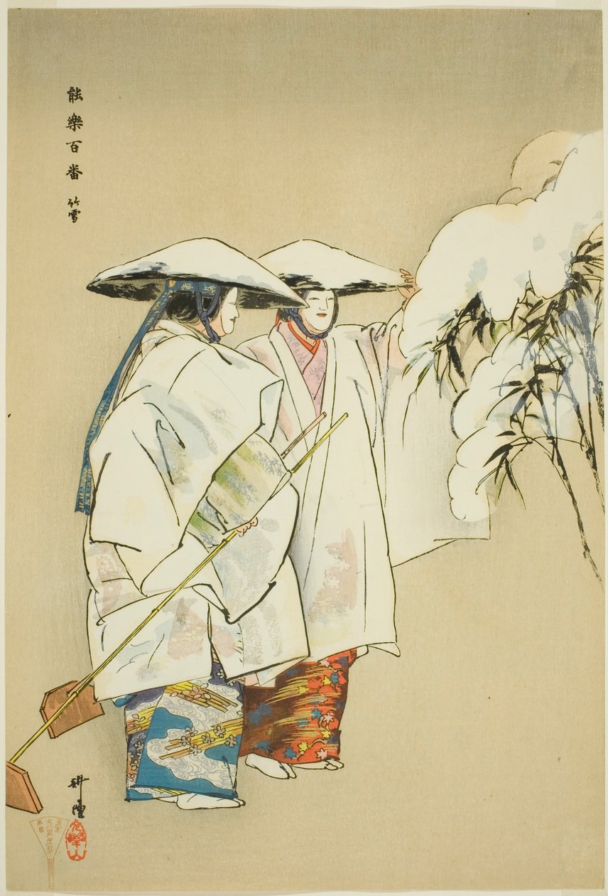 Take no Yuki, uit de serie "One Hundred No Dramas (Nogaku hyakuban)". door Tsukioka Kogyo