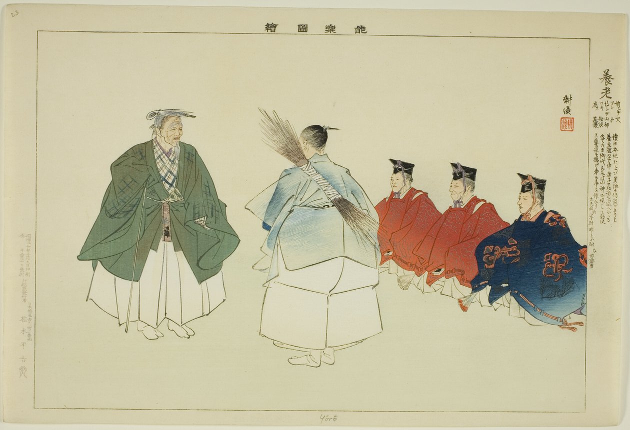 Yoro, uit de serie "Afbeeldingen van No-uitvoeringen" door Tsukioka Kogyo