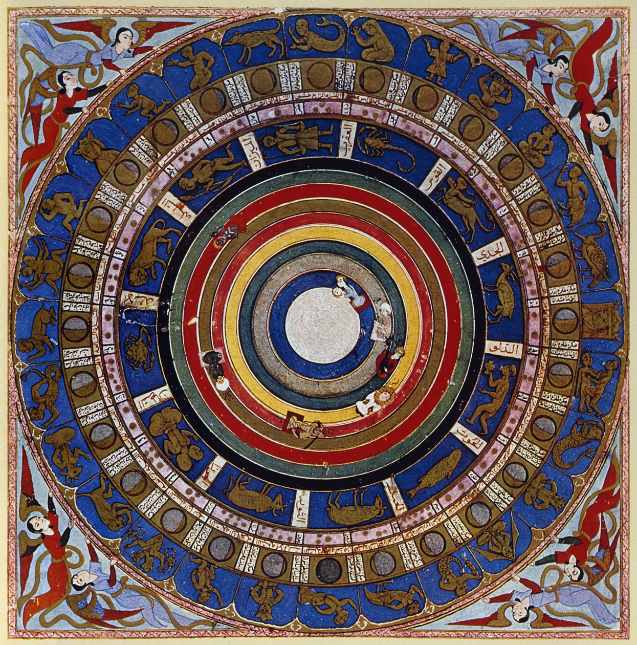 Macrocosmos, uit Zubdet ut Tevarih door Lokman, 1583 door Turkish School