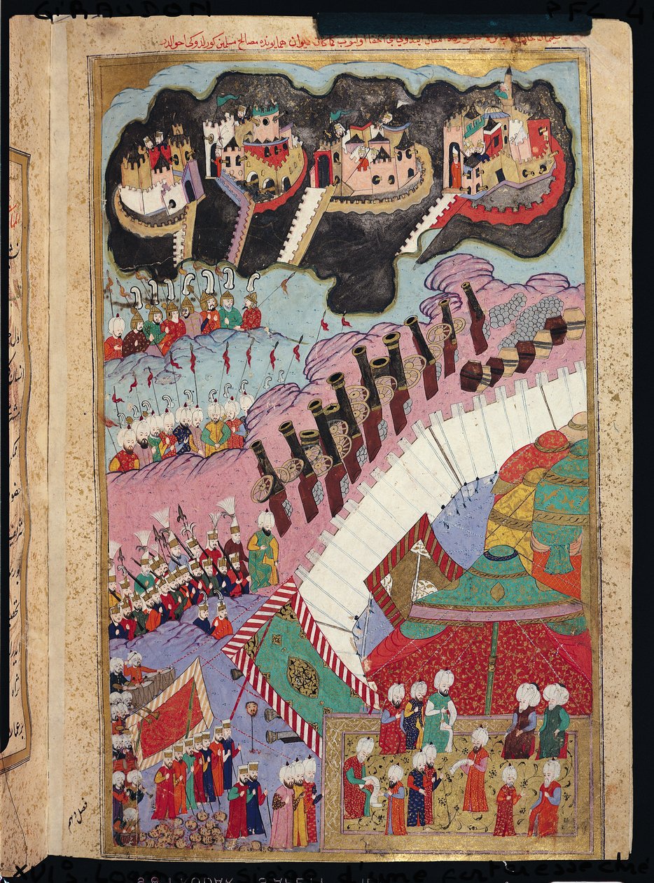 TSM H.1524 De troepen van Suleyman de Grote (1484-1566) belegeren een christelijk fort, uit de 