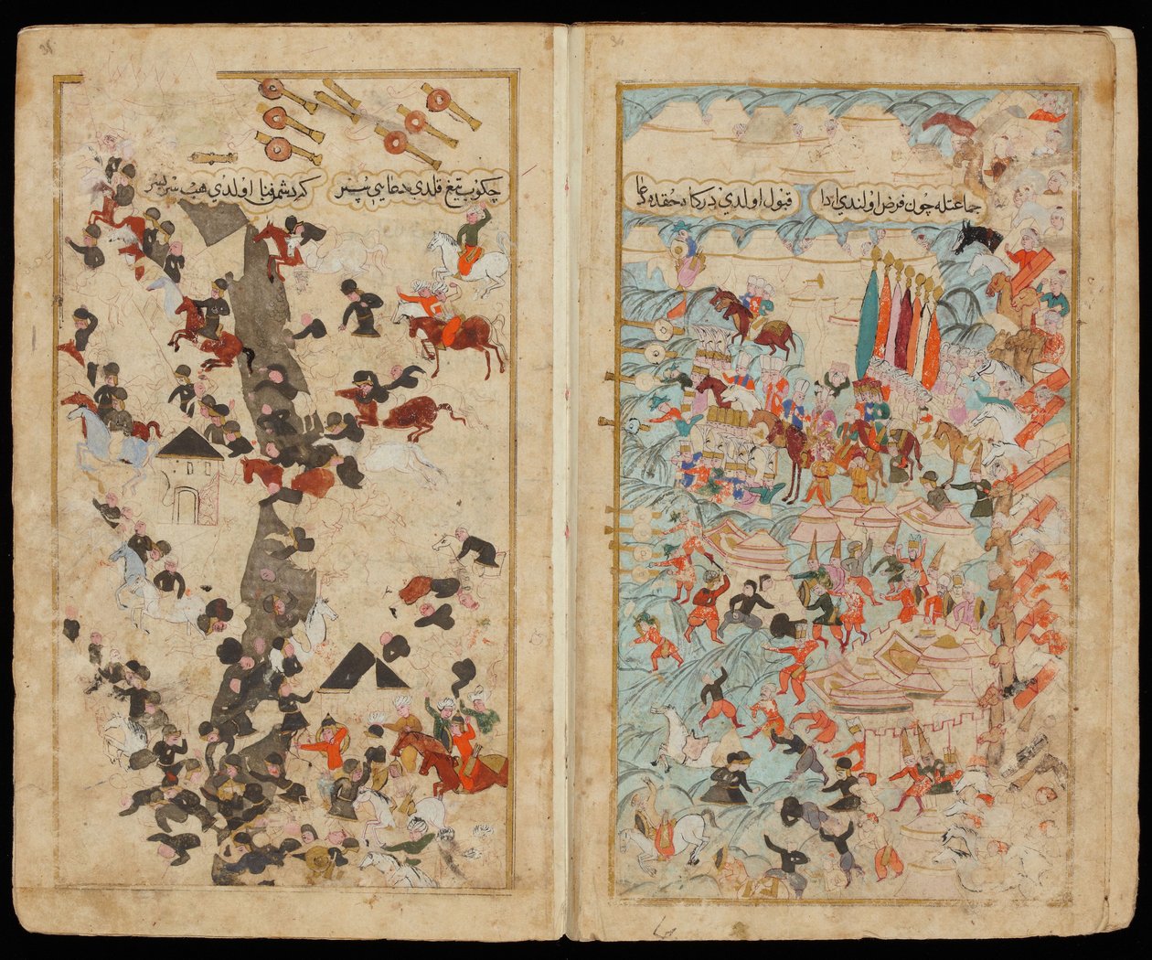De slag bij Keresztes in 1596 uit manuscript Mehmed III