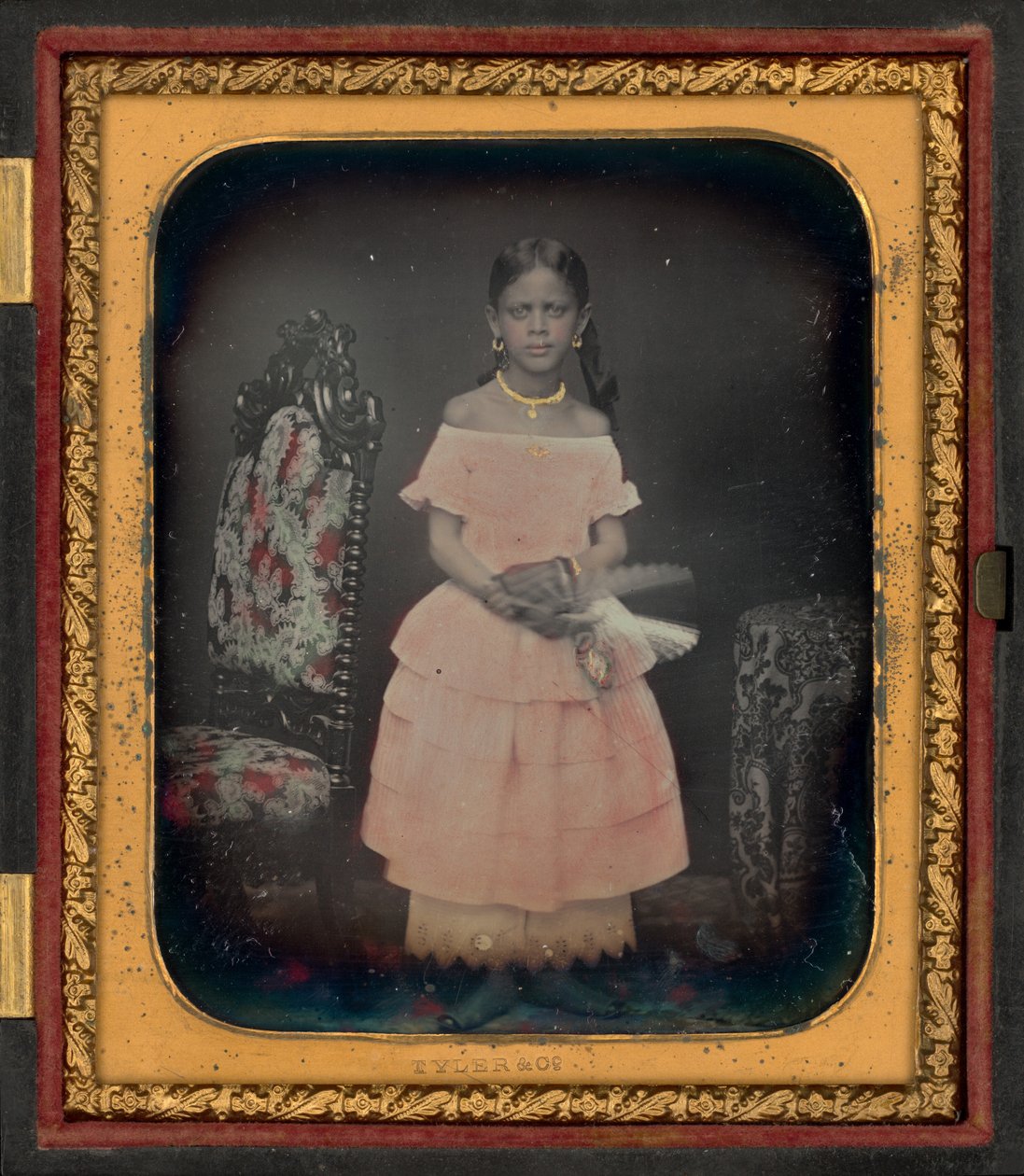 Portret van een meisje, mogelijk Josephine Folks,ca. 1854 (foto) door Tyler & Co.