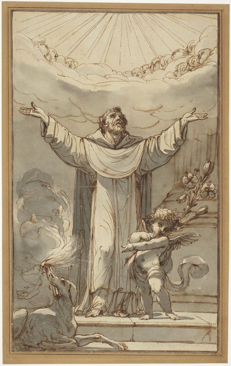 Sint-Dominicus in gebed door Ubaldo Gandolfi