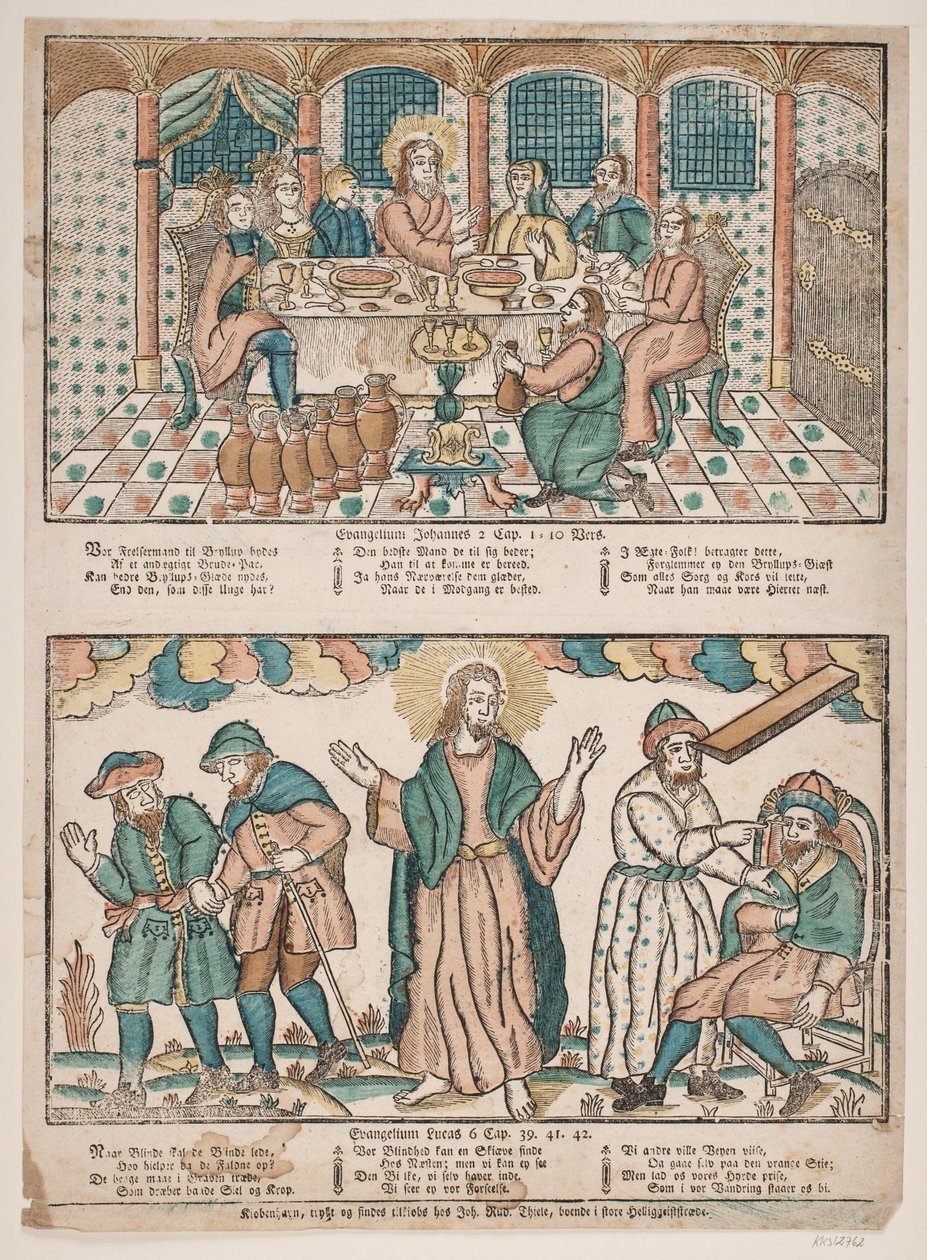 De bruiloft in Kana en Christus door Ubekendt