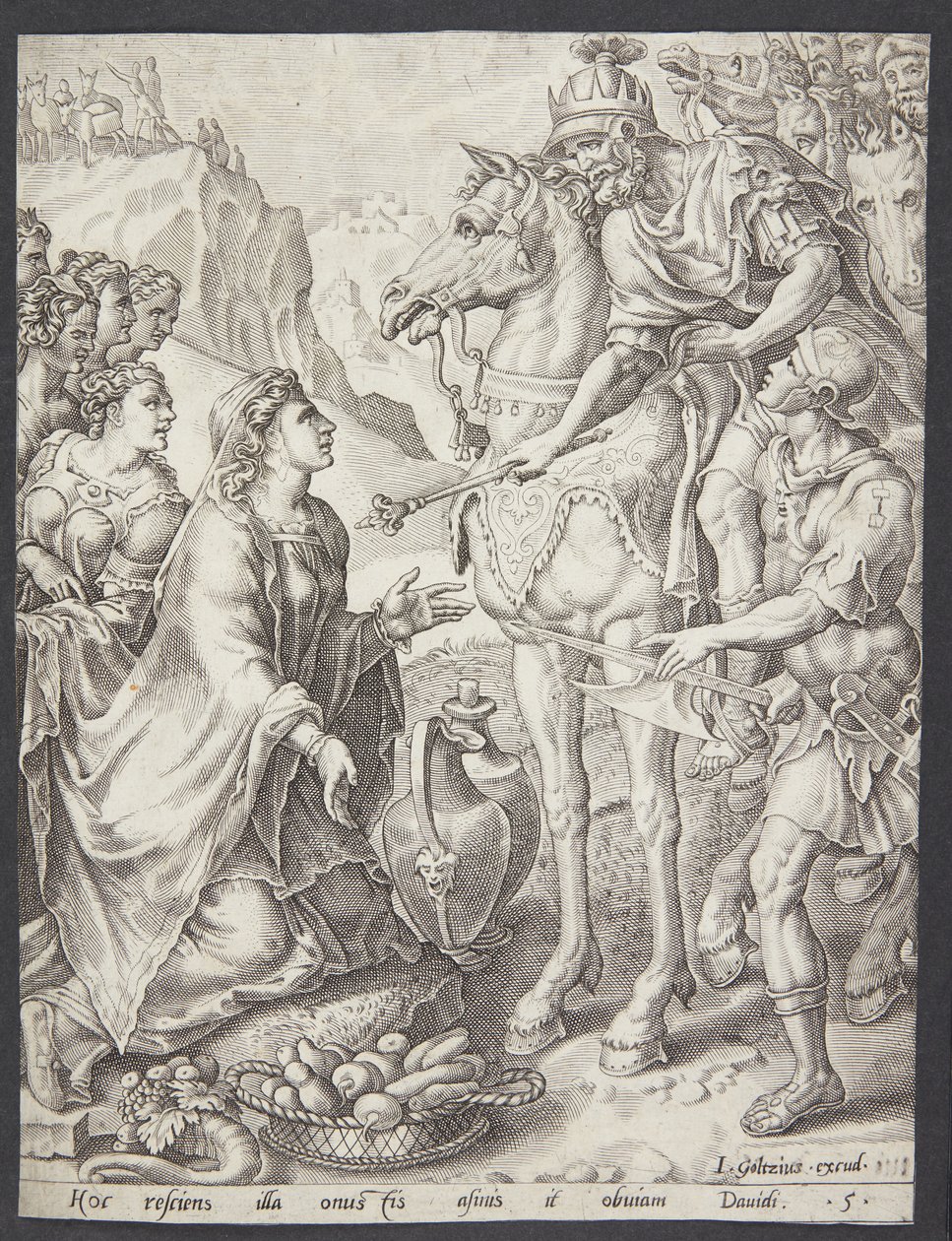 Abigail kalmeert David door Ubekendt efter Maarten van Heemskerck