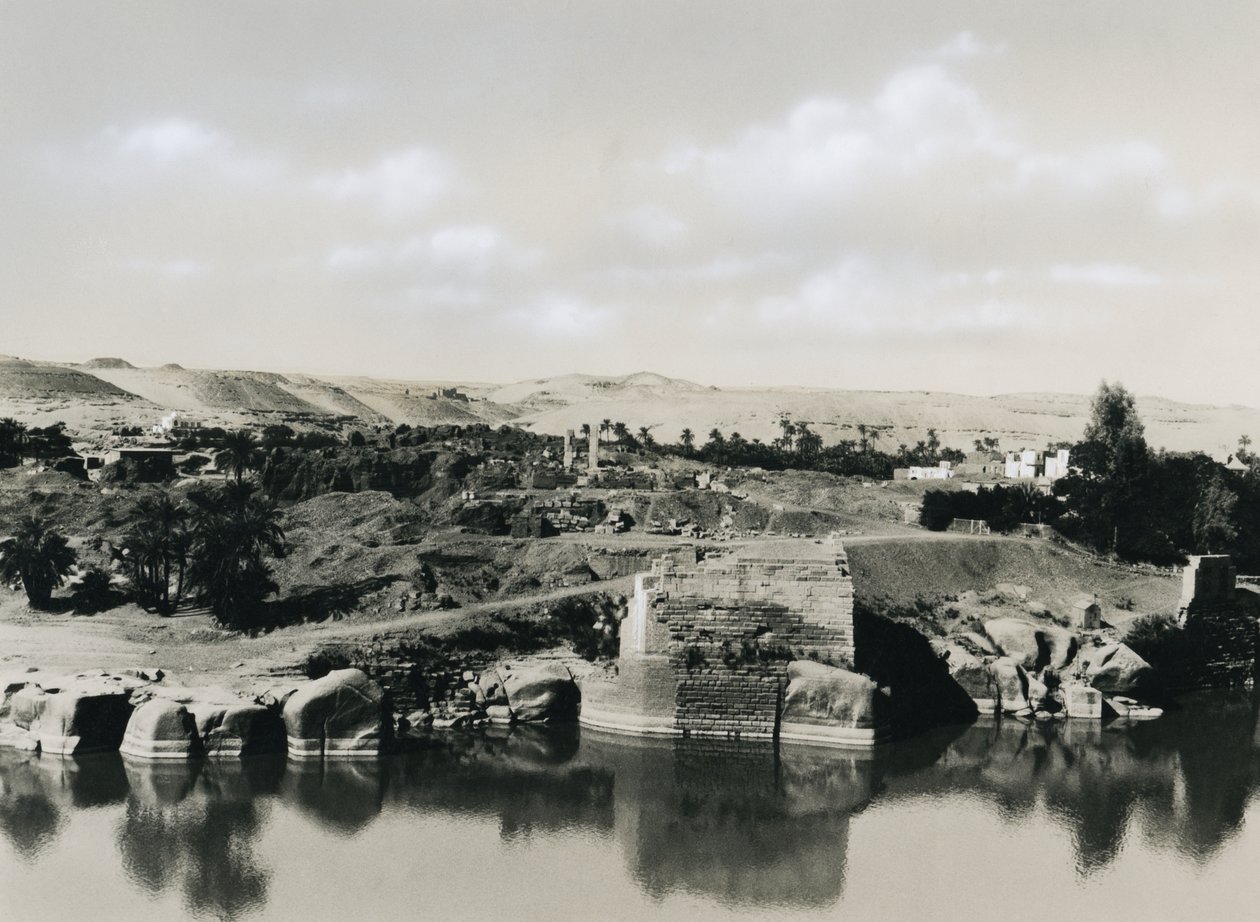 Uitzicht op Elephantine eiland met de Nijl, Egypte, foto door Ugo Monneret de Villard door Ugo Monneret de Villard