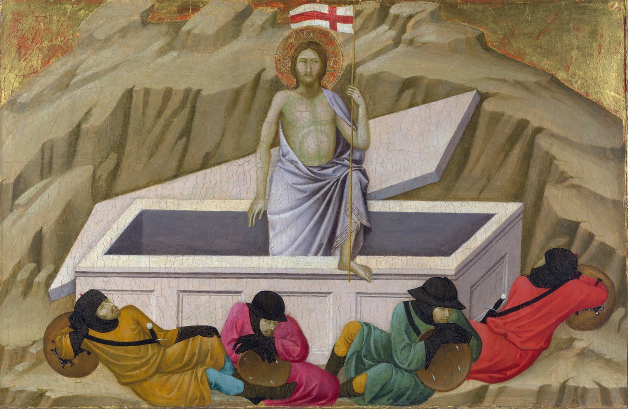 De Opstanding (uit de Basiliek van Santa Croce, Florence) door Ugolino di Nerio