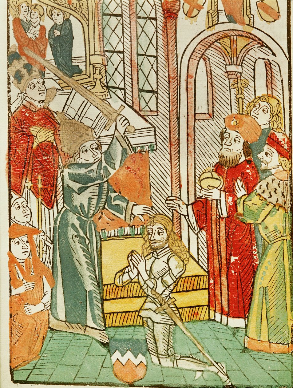 Eerbetoon voor Heinrich von Ulm, door keizer Sigismund, tijdens het Concilie van Konstanz ... door Ulrich von Richental