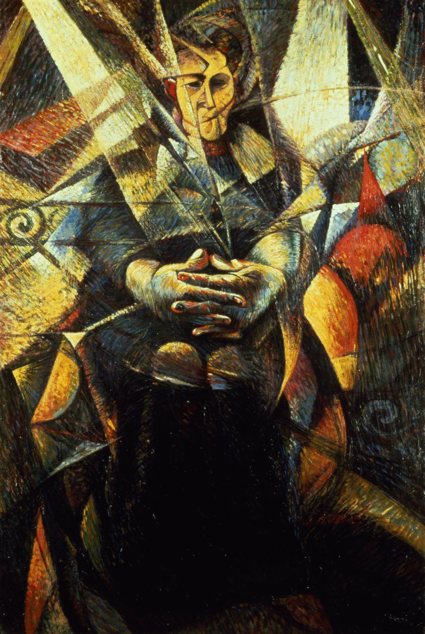 Portret van een Zittende Vrouw door Umberto Boccioni