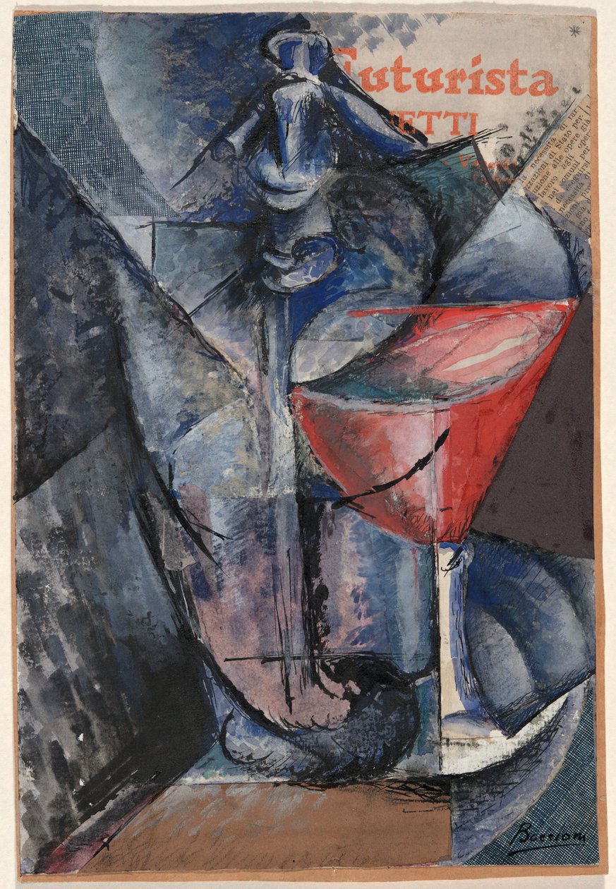 Stilleven: Glas en Sifon door Umberto Boccioni