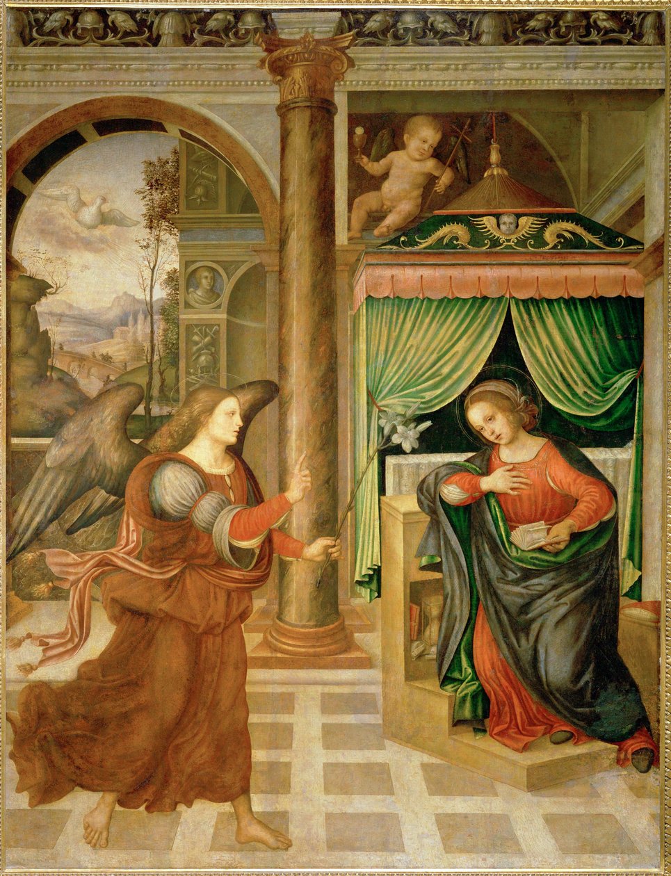 Annunciatie, eind 15e of begin 16e (schilderij op doek) door Umbrian School