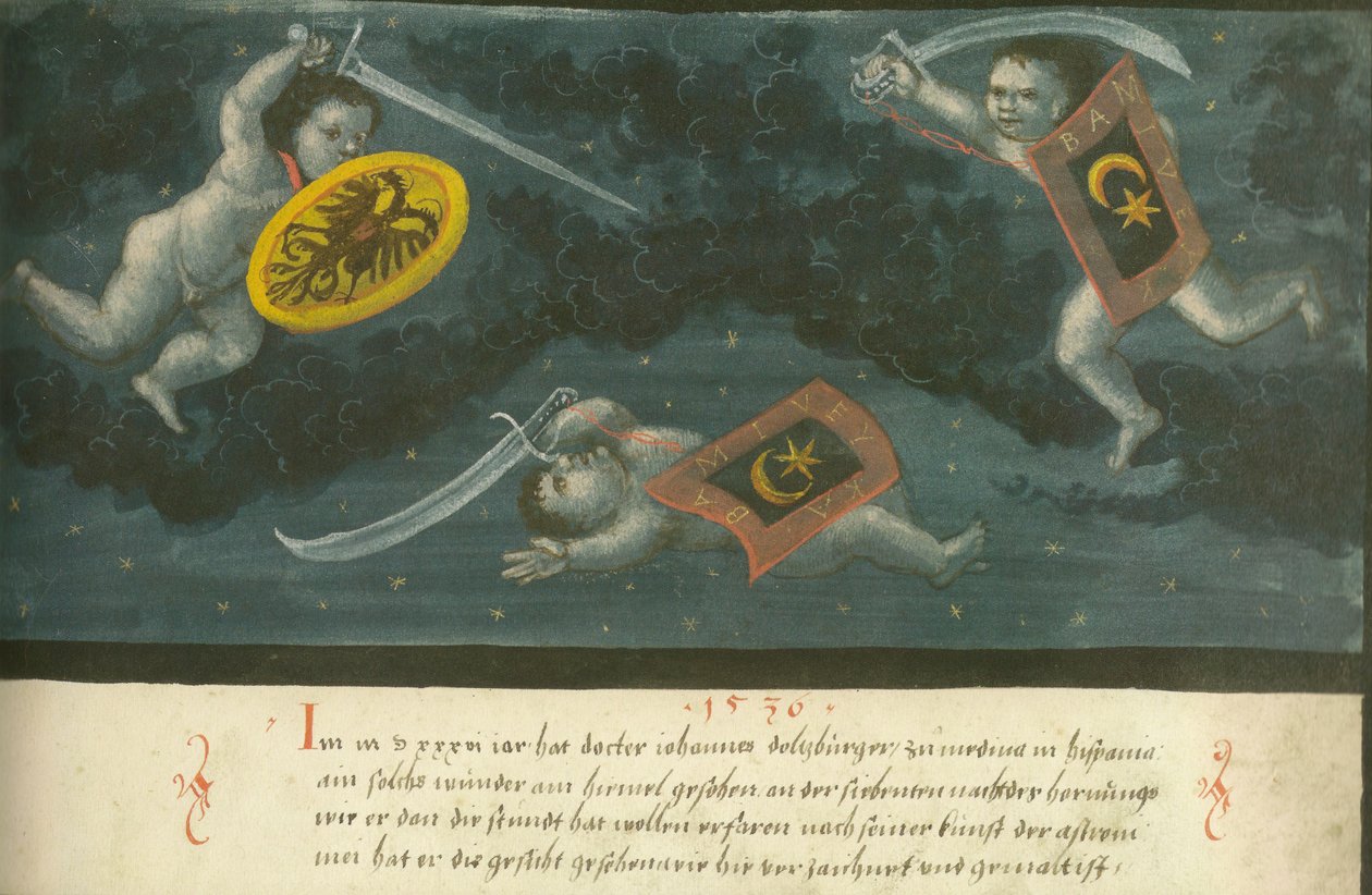 Augsburger Wunderzeichenbuch — Folio 134 Hemelslag van drie kinderen 1536 door Unbekannt Unbekannt