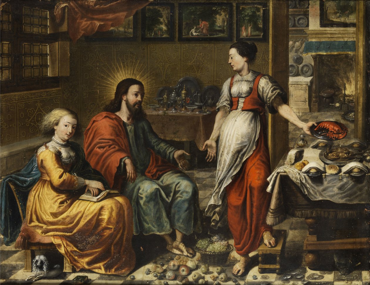 Christus bij Maria en Martha door Unbekannt Unbekannt