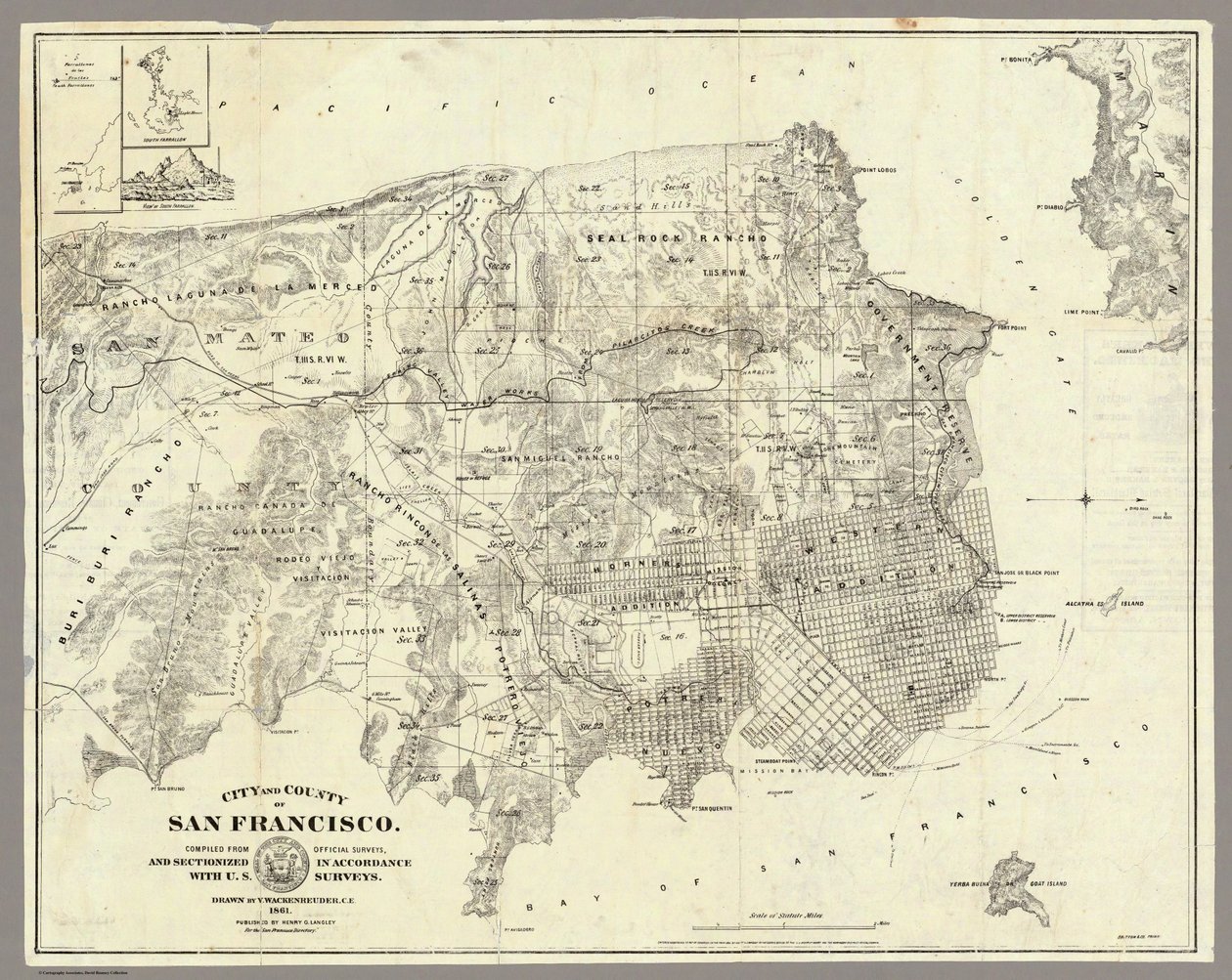 Stad San Francisco - 1861 door Unbekannt Unbekannt