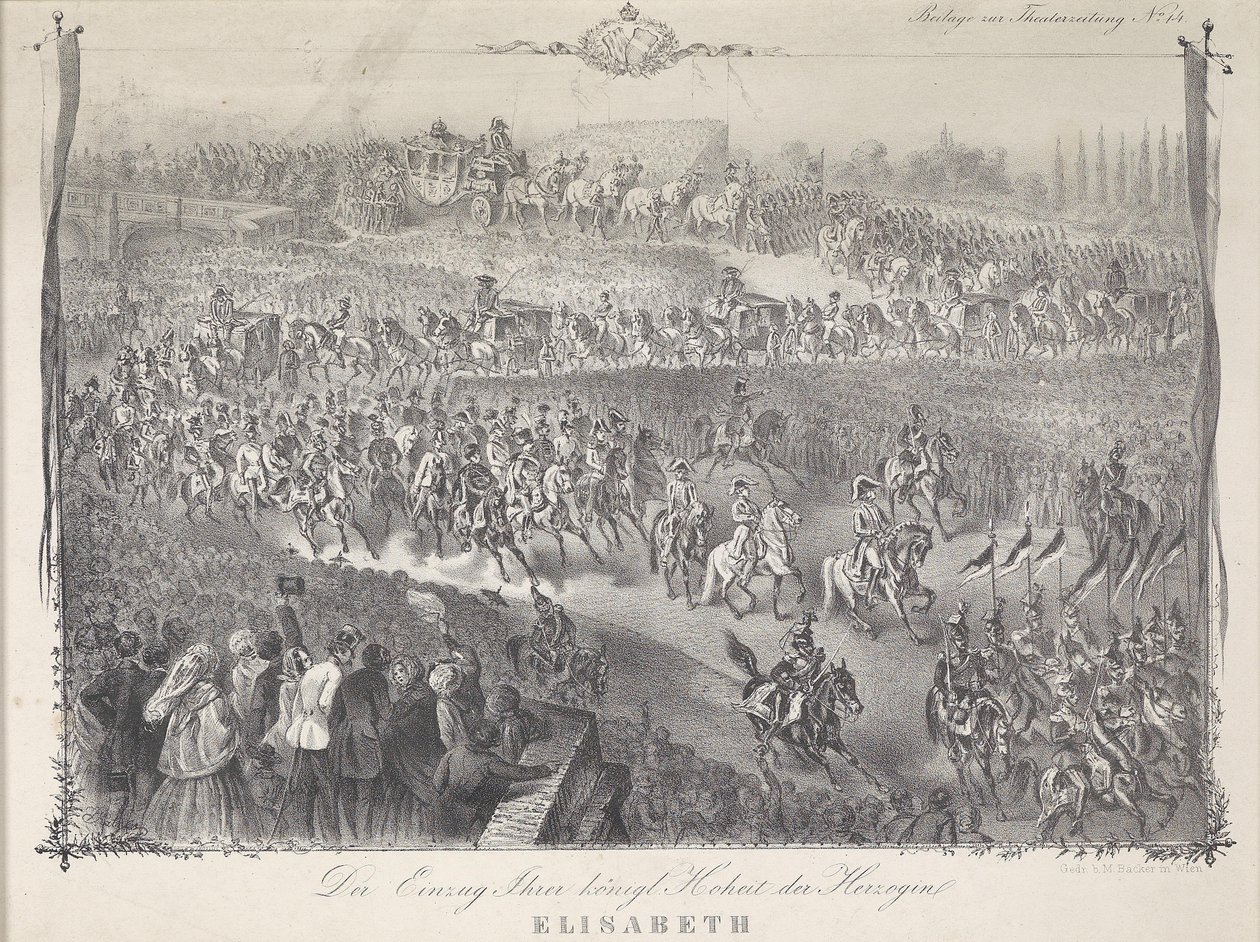 Intocht van Hare Koninklijke Hoogheid de Hertogin Elisabeth in Beieren in Wenen 1854 door Unbekannt Unbekannt