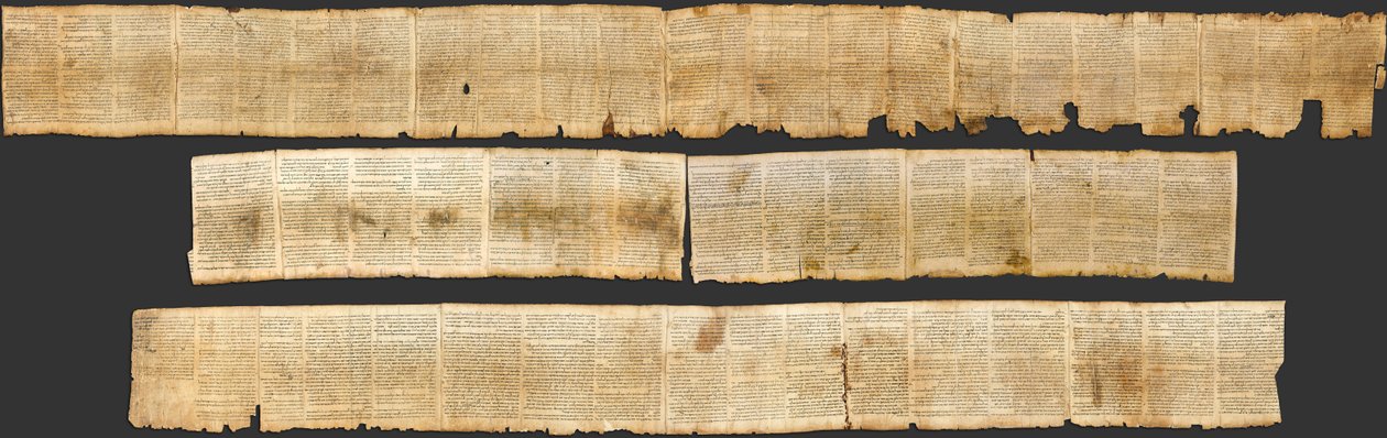 Fotografische reproductie van de Grote Jesaja-rol, de best bewaarde van de bijbelse rollen gevonden in Qumran. Het bevat het hele Boek Jesaja in het Hebreeuws, afgezien van enkele kleine beschadigde delen. Dit manuscript is waarschijnlijk geschreven door e door Unbekannt Unbekannt