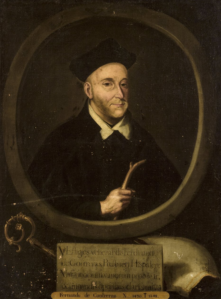 Portret van de Eerbiedwaardige Vader Fernando Contreras door Unbekannt Unbekannt