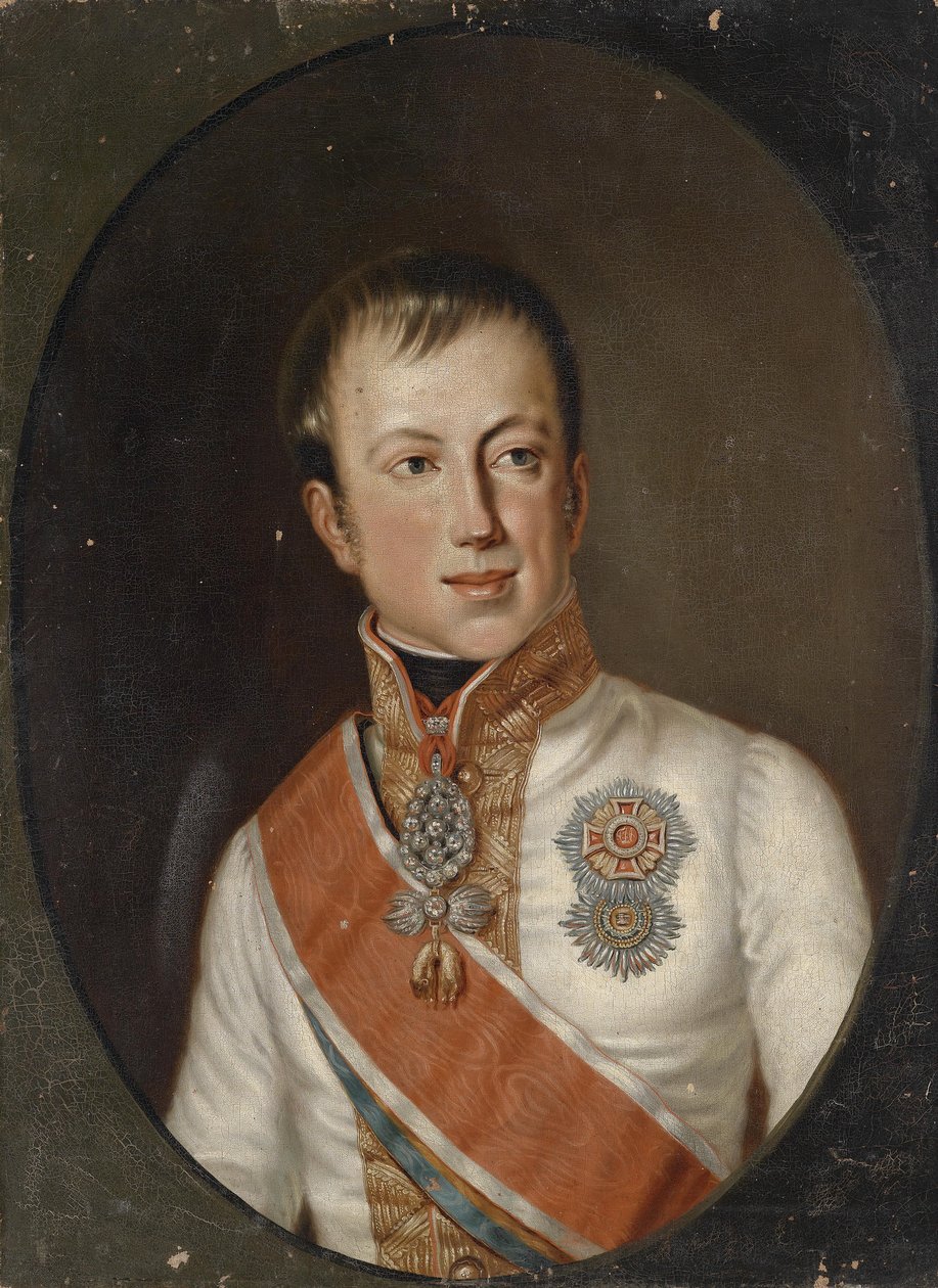 Portret van keizer Ferdinand I van Oostenrijk in uniform met ordetekens door Unbekannt Unbekannt