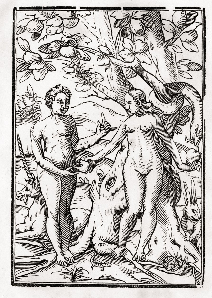 Adam en Eva in de Hof van Eden, uit 