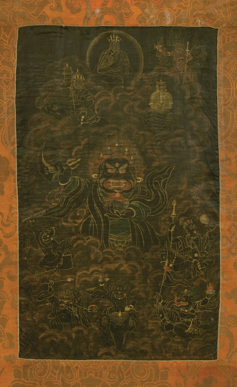 Zwarte Mantel Mahakala of Bernag Chen door Unbekannt Unbekannt
