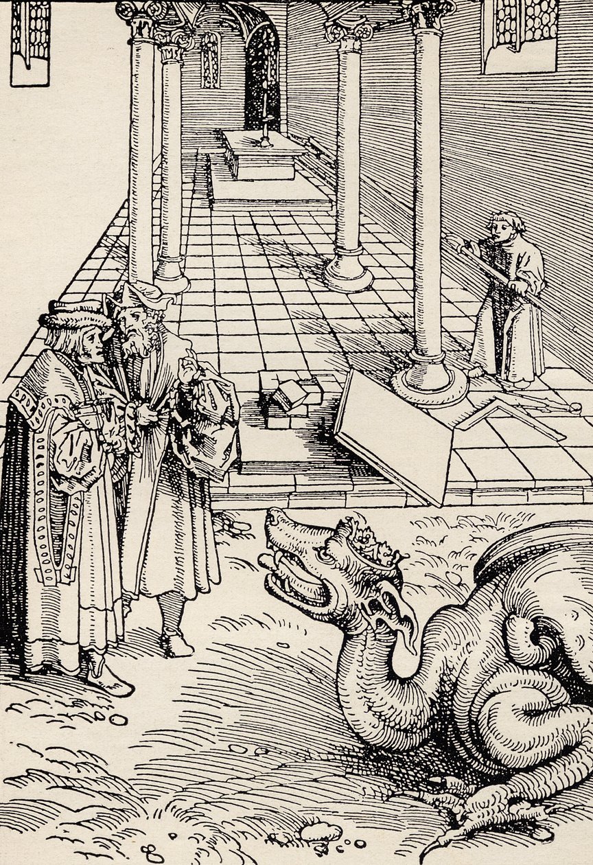 De Tempel Bouwen, naar een houtsnede uit de Septemberbijbel door Martin Luther, uit 