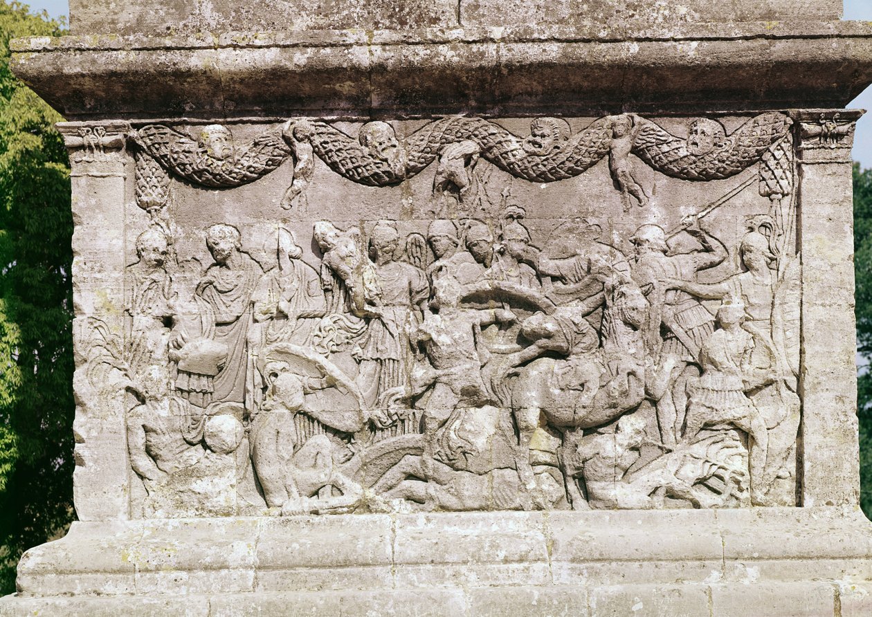 Detail van het mausoleum door Unbekannt Unbekannt