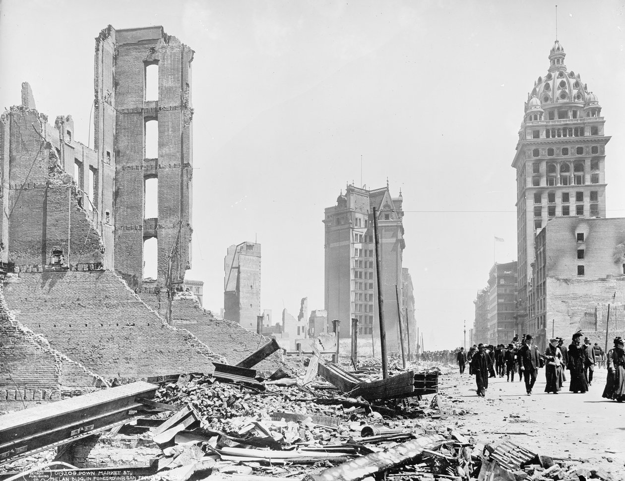 Down Market St., Phelan Bldg. op de voorgrond, San Francisco, Cal. door Unbekannt Unbekannt