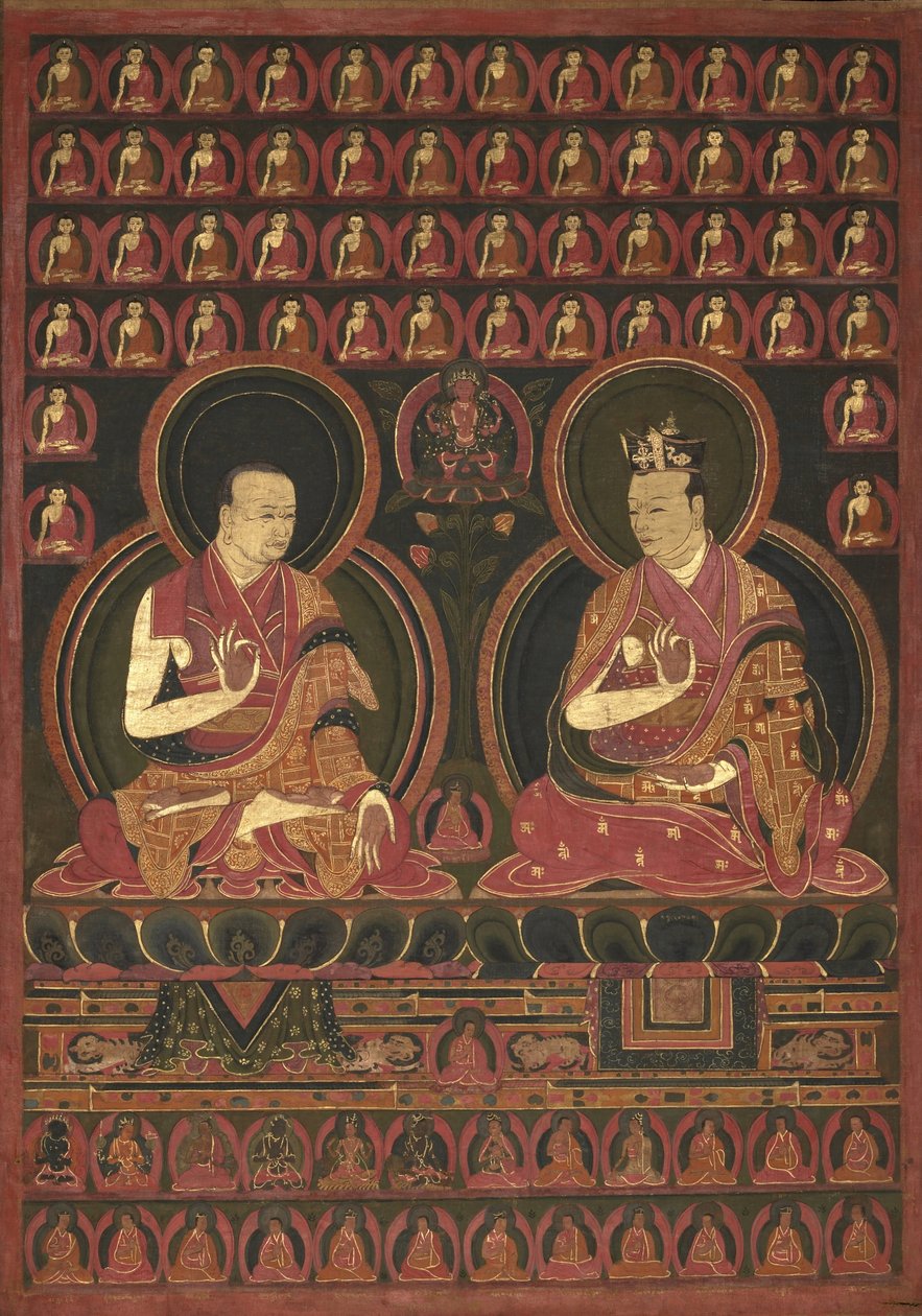 Achtste Karmapa, Mikyo Dorje (1507-1554) en zijn leraar de Eerste Sangye Nyenpa door Unbekannt Unbekannt