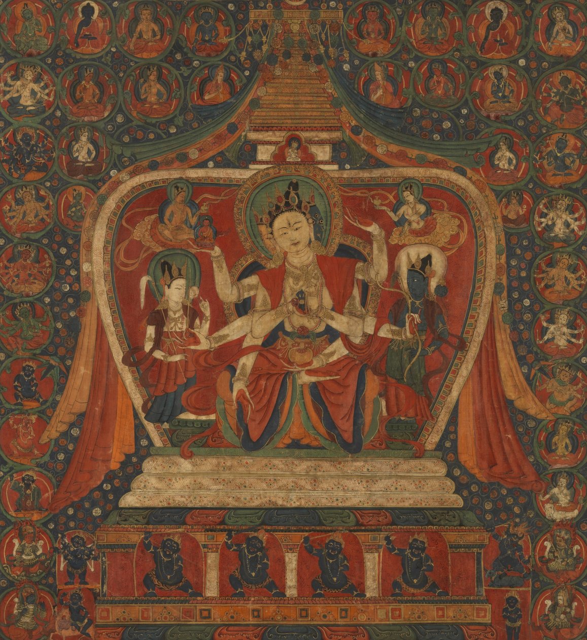 Godin Ushnishavijaya in Stupa door Unbekannt Unbekannt