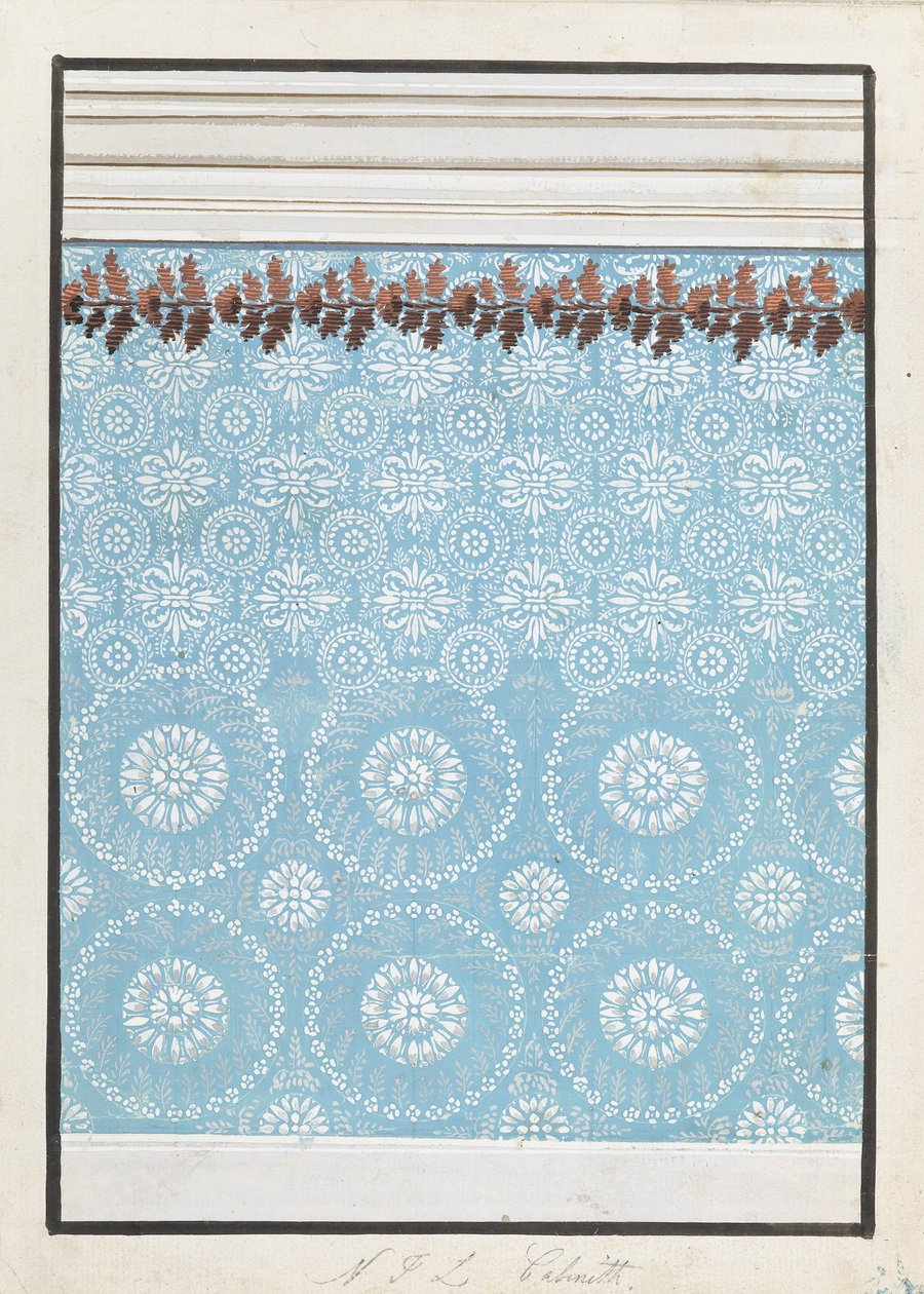 Project voor de geschilderde decoratie van een muur, met alternatieve suggesties door Unbekannt Unbekannt