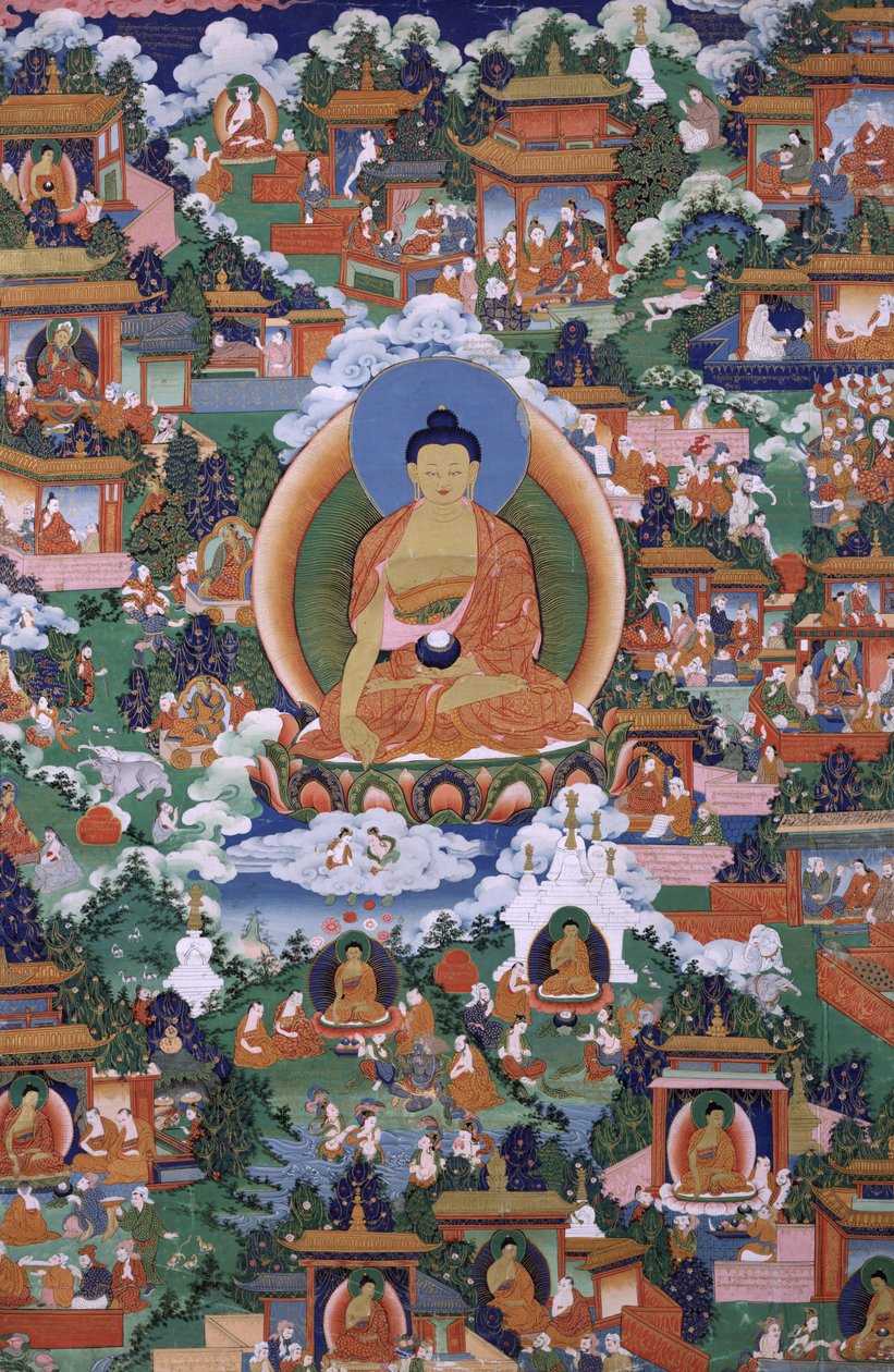 Shakyamuni Boeddha met Avadana Legende Scènes door Unbekannt Unbekannt