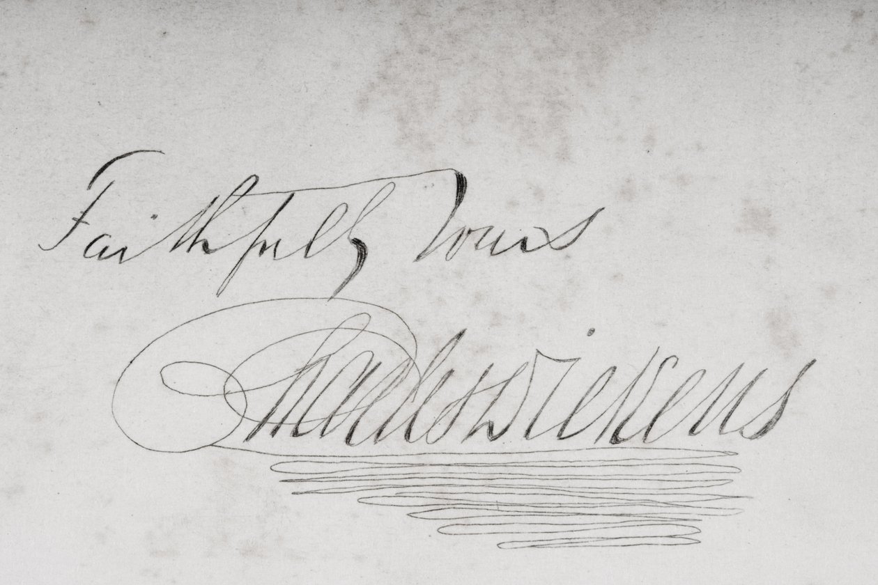 Handtekening van Charles Dickens (1812-70) 1853 door Unbekannt Unbekannt