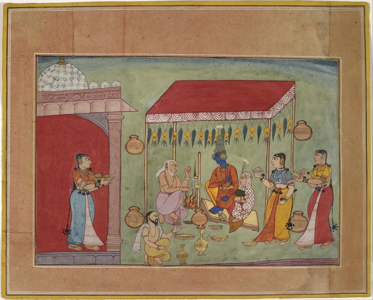 Het Huwelijk van Krishna en Rukmini door Unbekannt Unbekannt