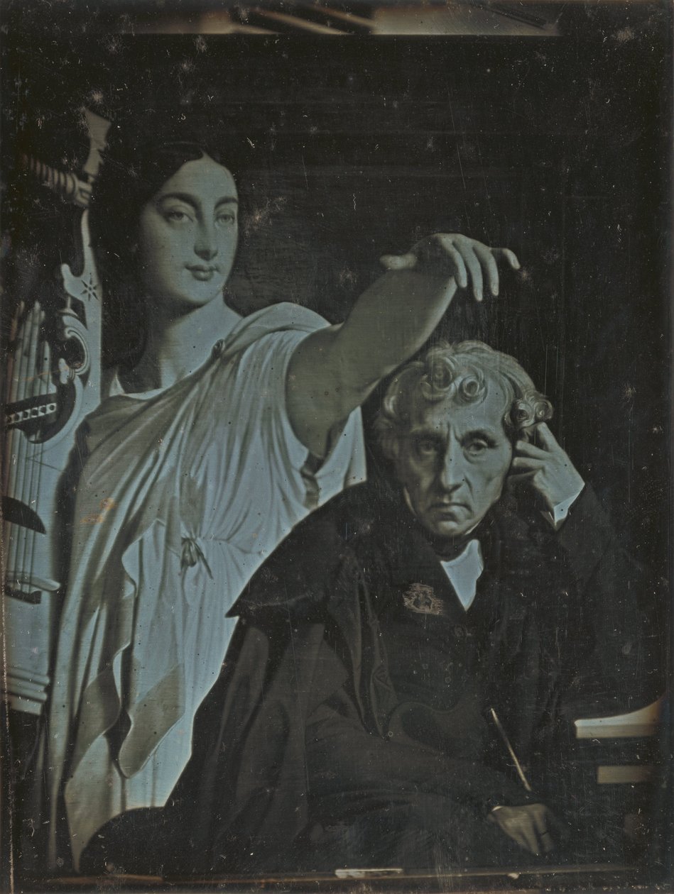 Onbekende maker, Frans - (Ingres schilderij van Maria Luigi Carlo Zenobio Salvatore Cherubini en zijn muze) door Unbekannt Unbekannt