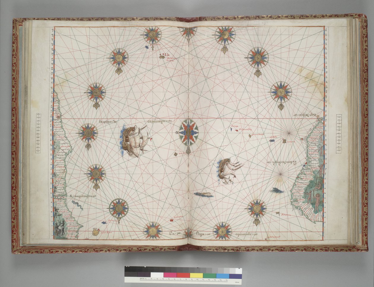 Vallard Atlas 1547 6 Brazilië Afrika Atlantische Oceaan door Unbekannt Unbekannt