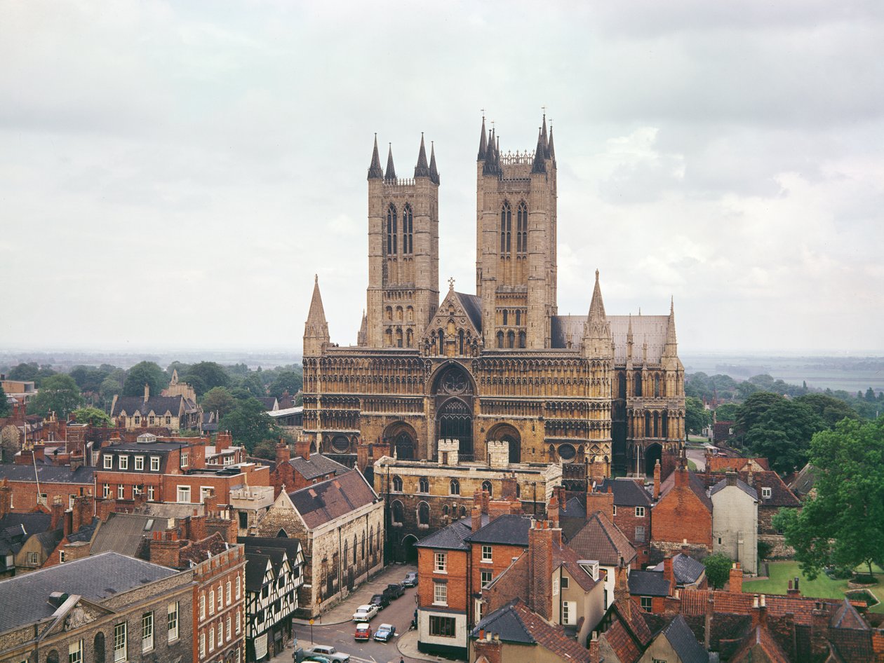 Zicht op de Kathedraal van Lincoln door Unbekannt Unbekannt