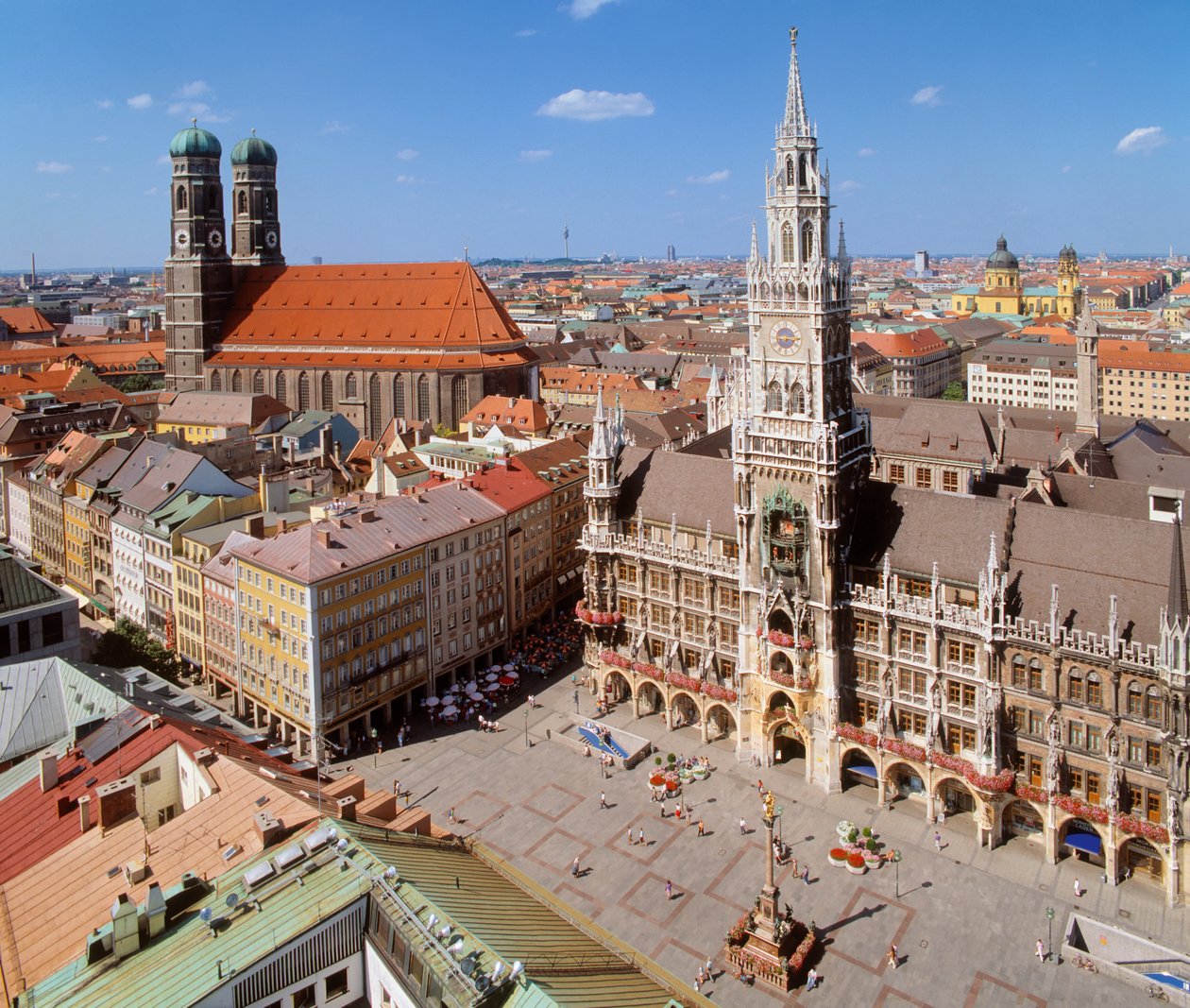 Uitzicht op Marienplatz door Unbekannt Unbekannt