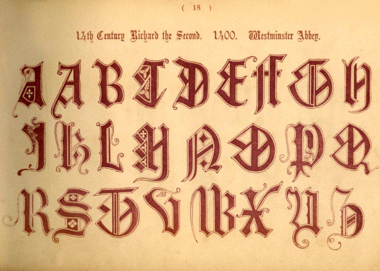 14e Eeuw. Richard de Tweede. Westminster Abbey door Unbekannt