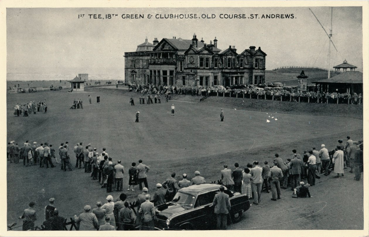 1e Tee, 18e Green & Clubhuis, Old Course, St. Andrews door Unbekannt