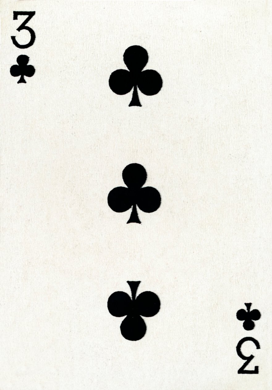 3 van Klaveren uit een kaartspel van Goodall & Son Ltd., ca. 1940 door Unbekannt