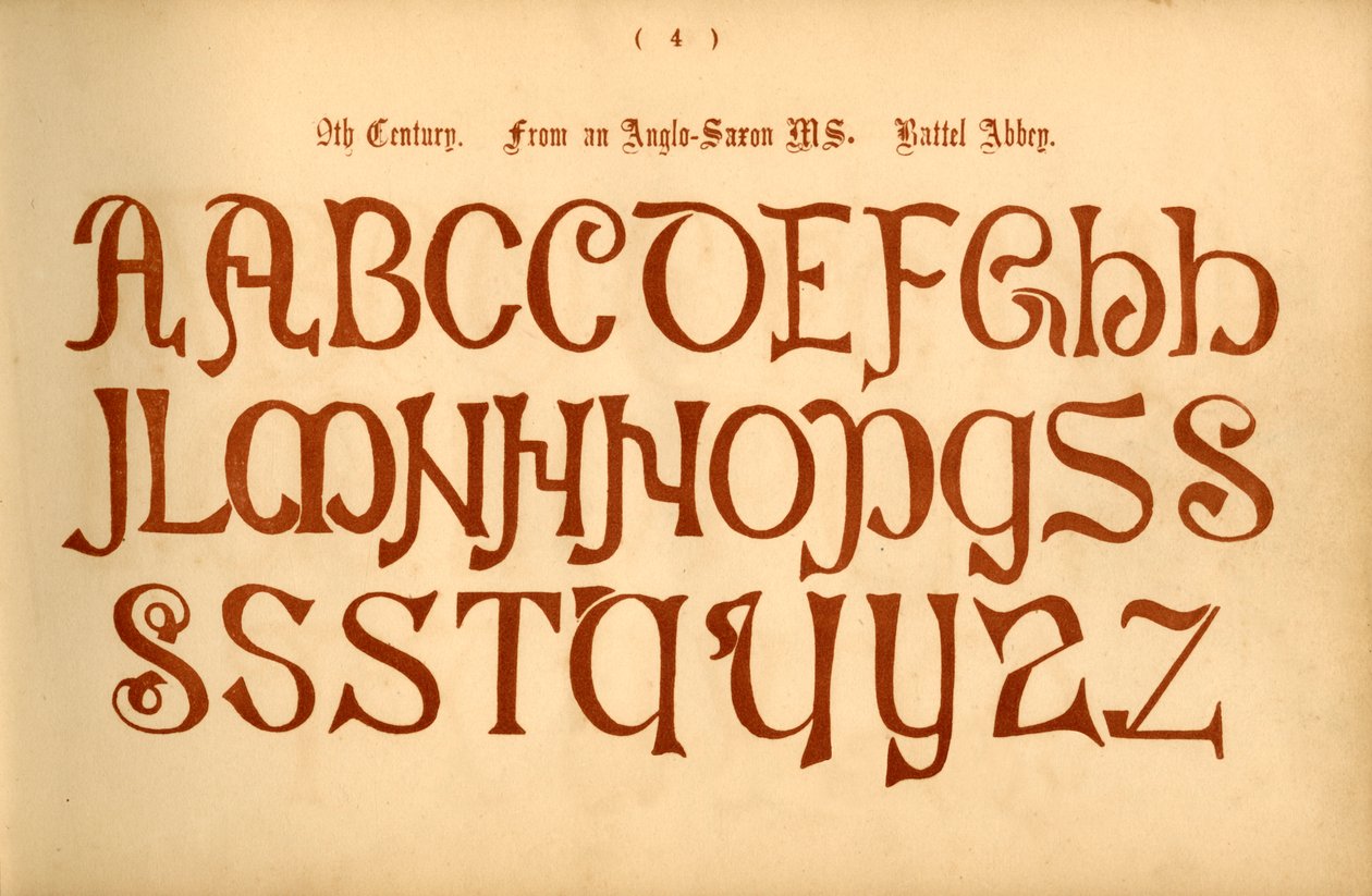 9e Eeuw. Uit een Angelsaksisch Manuscript. Battel Abbey door Unbekannt