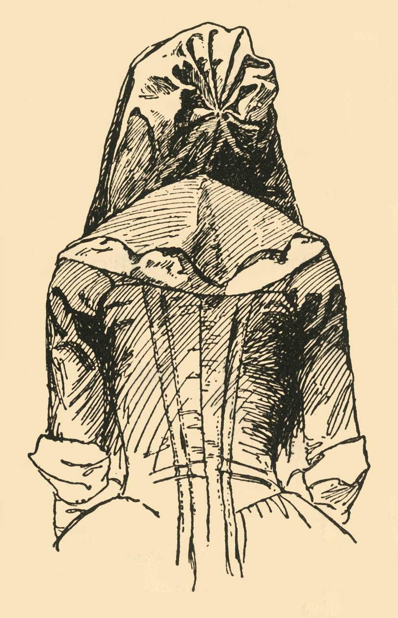 Een camlet kap, genomen van een origineel kledingstuk, ca. 1702, 1937 door Unbekannt