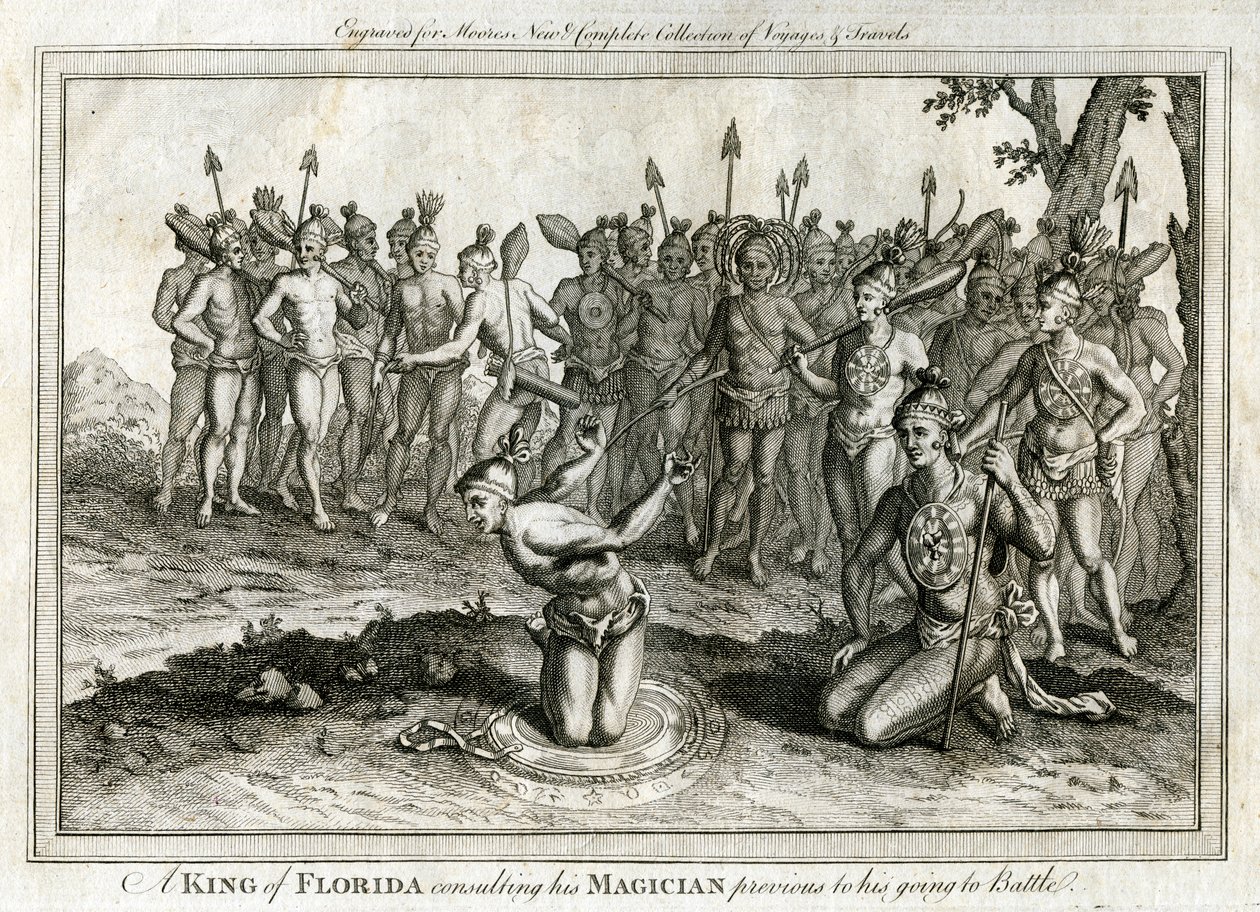 Een koning van Florida die zijn magiër raadpleegt voordat hij ten strijde trekt, c1760 door Unbekannt