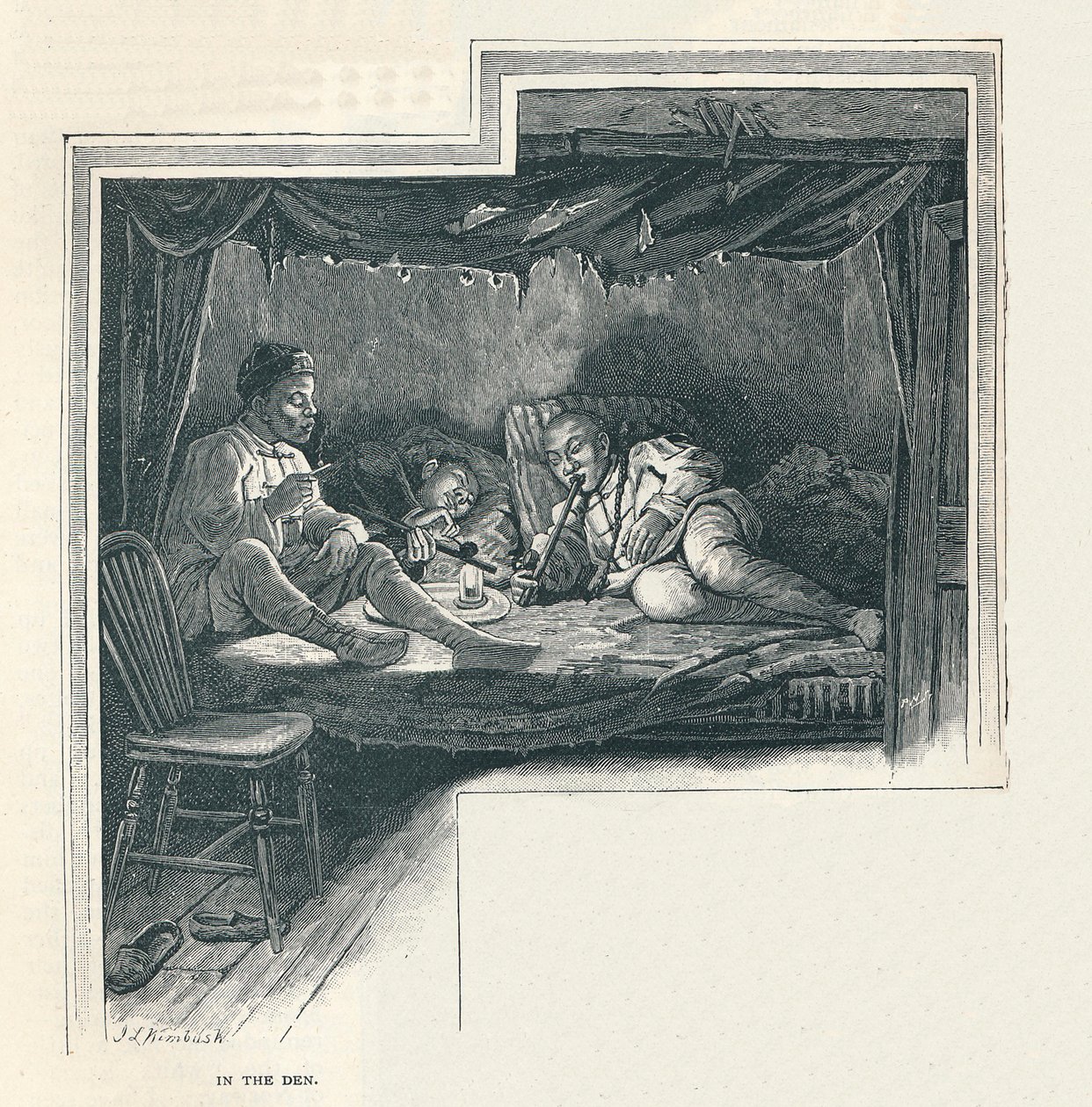 Een nacht in een opiumhol, 1891 door Unbekannt