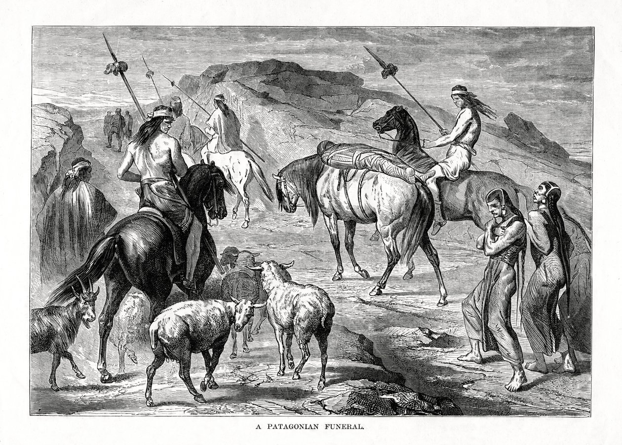 Een Patagonische begrafenis, 1877 door Unbekannt